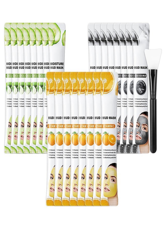 LZYLLS 24 Pcs Clay Face Mask with Brush,Hydrating Mud Face Mask Set,Deep Cleaning Oil Control Clay Facial Masks for Blackheads Remover,Mud Facial Masks Skincare Gift Set - Image 1